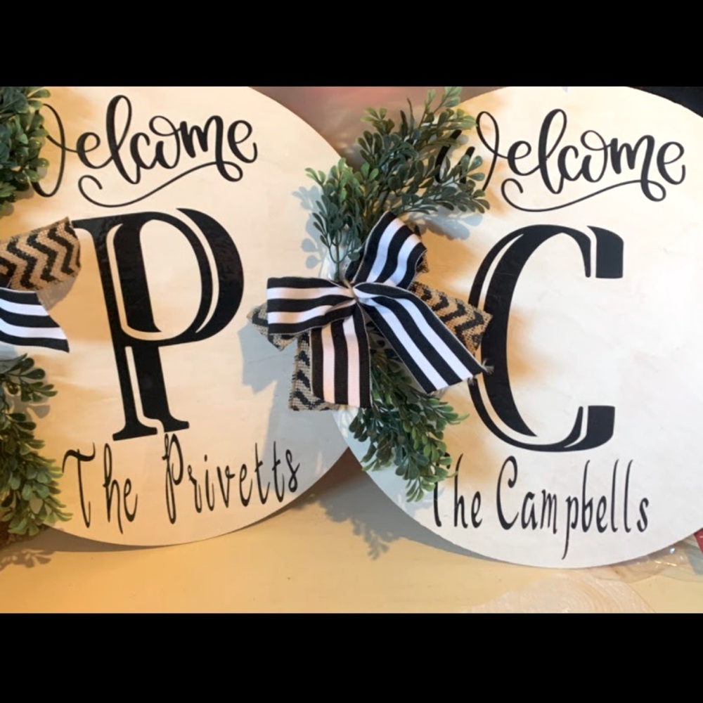 Personalized signs, door hangers , made by me!! Message details when ordering!